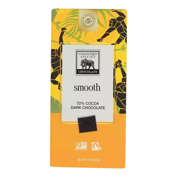 Endangered Smooth Dark Chocolate 72% 3oz