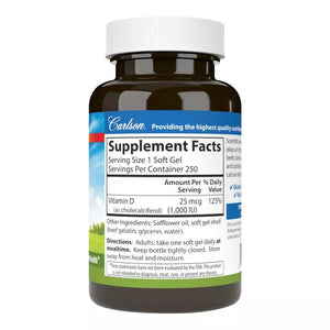 Carlson Vitamin D3 1000iu 250 Sg