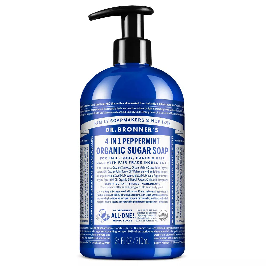 Dr. Bronners Organic Sugar Soap Peppermint