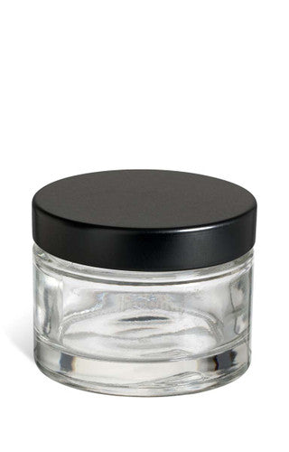 Clear Jar Heavy Base 1oz BlkLid
