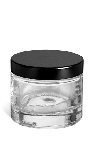 Clear Jar Heavy Base 2oz BlkLid