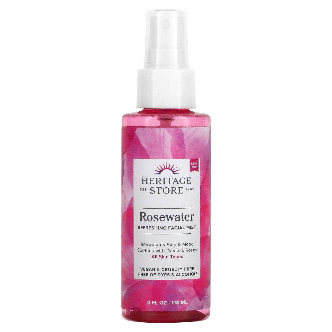 Heritage Store Rosewater Face Mist 4 Oz