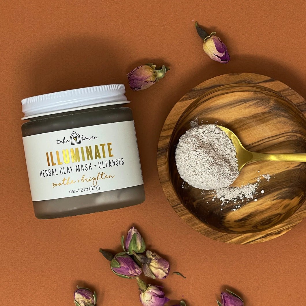 Take Haven Illuminate Herbal Clay Mask + Cleanser 2 oz