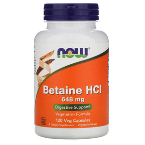 Now Betaine HCL 648mg 120c