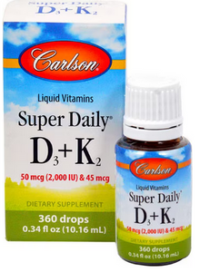 Carlson Super Daily D3 Plus K2 .34 Oz