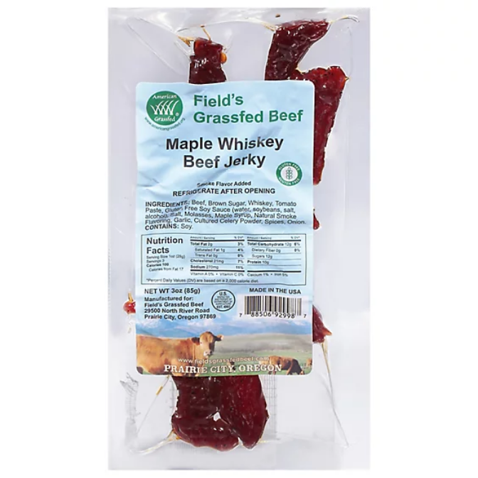 Fields Grassfed Beef Maple Whiskey Beef Jerky