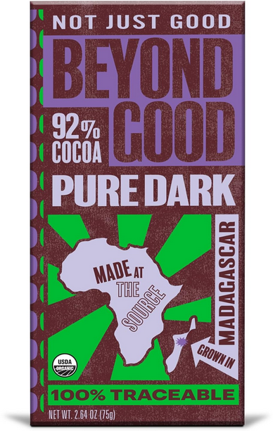 Beyond Good Organic Pure Dark Chocolate 2.64oz