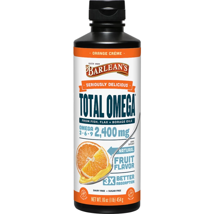 Barlean's Total Omega 2,400mg Orange Cream 16oz