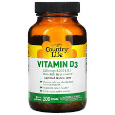Country Life VitaminD3 5,000 IU 200sg