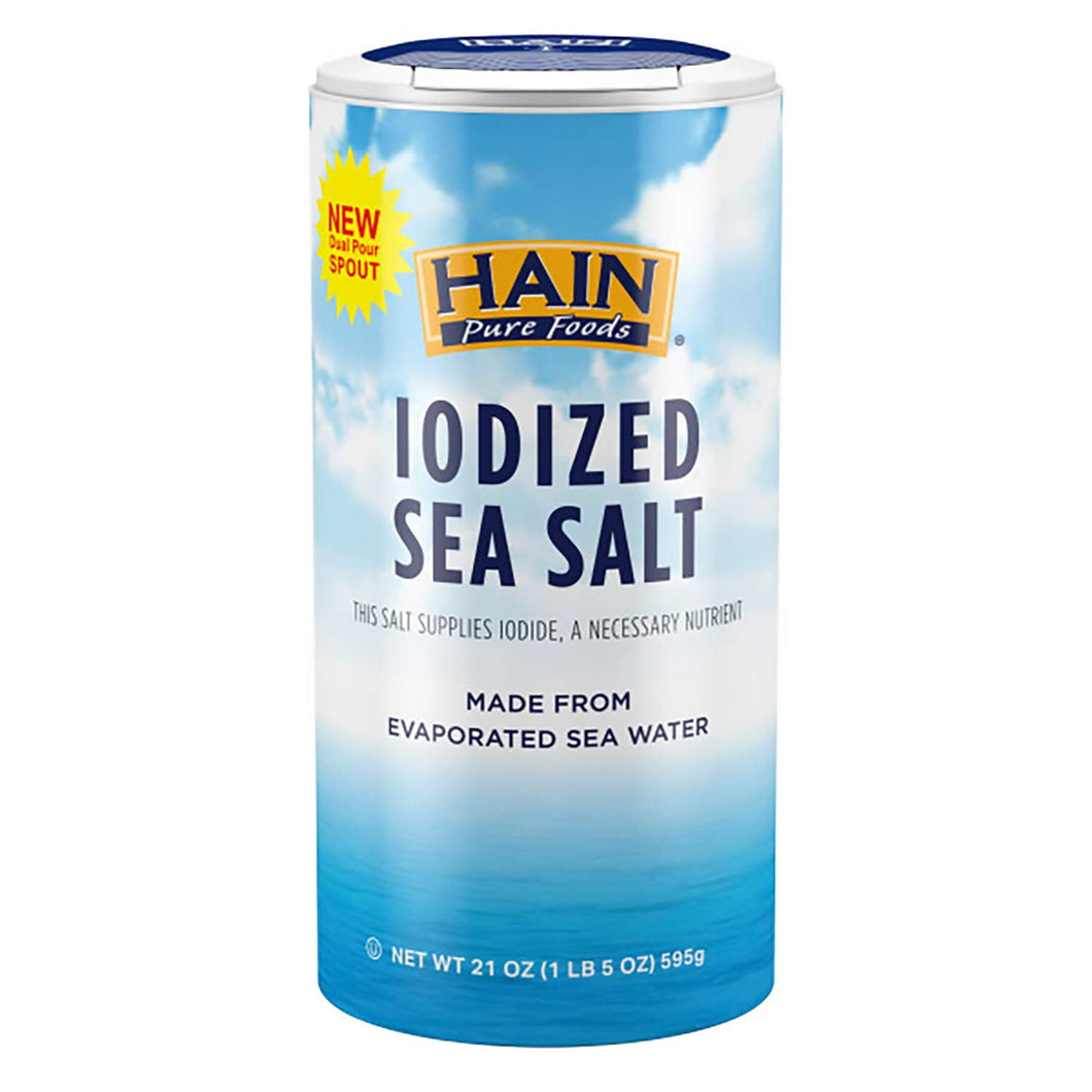 Hain Pure Foods Iodized Sea Salt 21oz