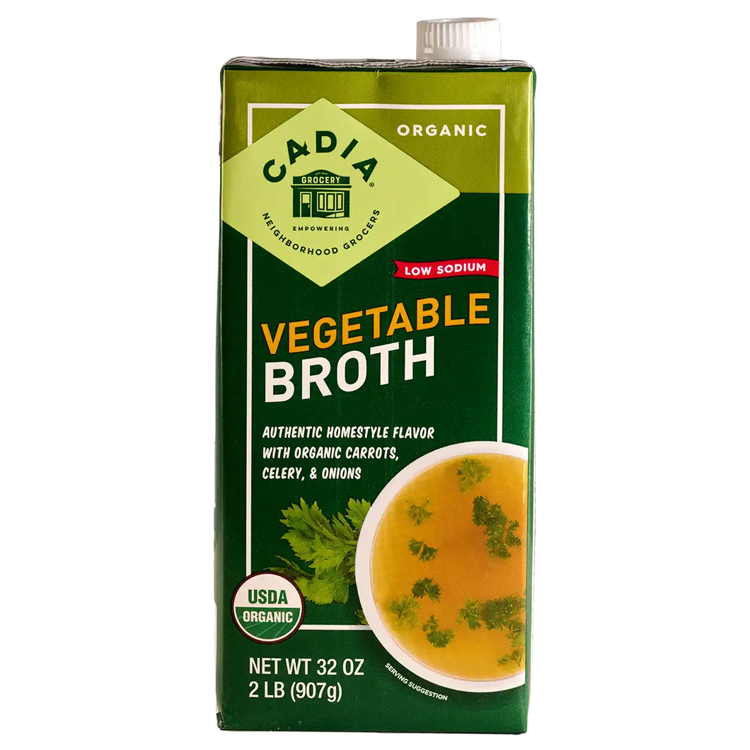 Cadia Organic Low Sodium Vegetable Broth 32 oz