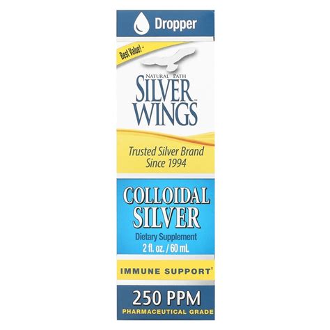 Colloidal Silver Immune Support Dropper Silver Wings 250 PPM