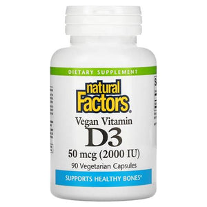 Natural Factors Vegan Vitamin D3 50mcg 90vc