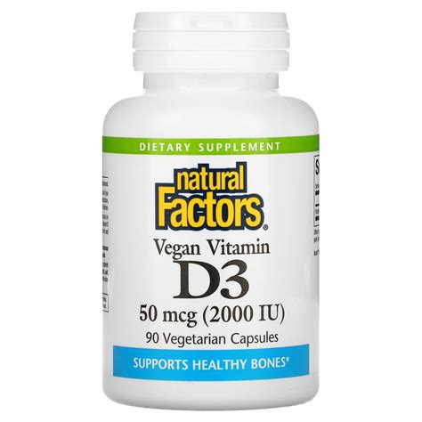 Natural Factors Vegan Vitamin D3 50mcg 90vc