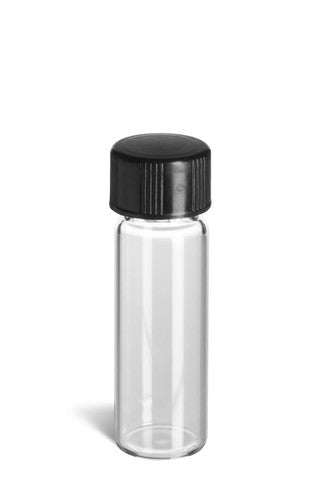 Clear Vial w/Black Lid 1 dram
