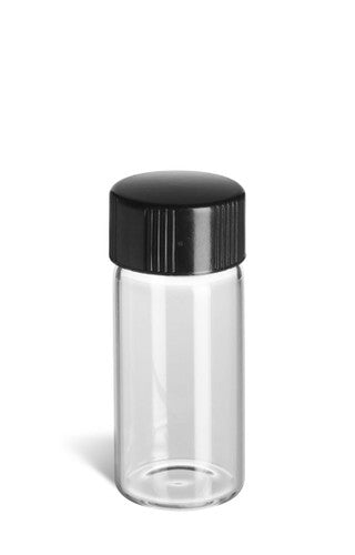 Clear Vial w/ Black Lid  2 dram
